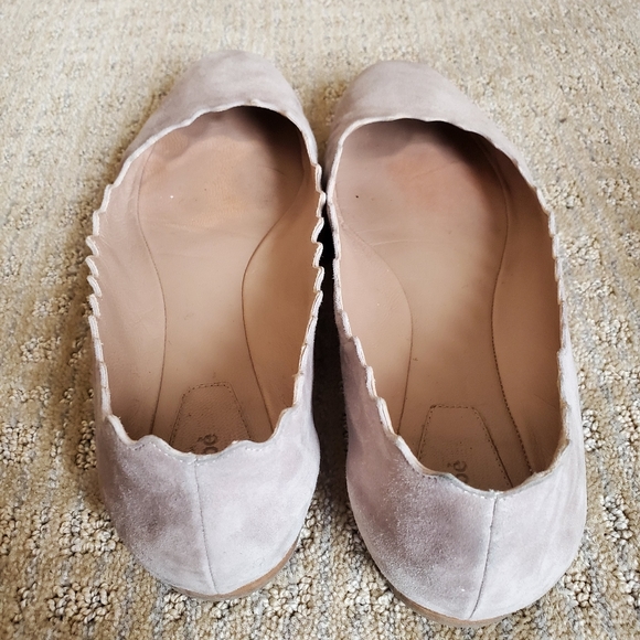 Chloe scalloped seude ballet flats - Picture 3 of 10